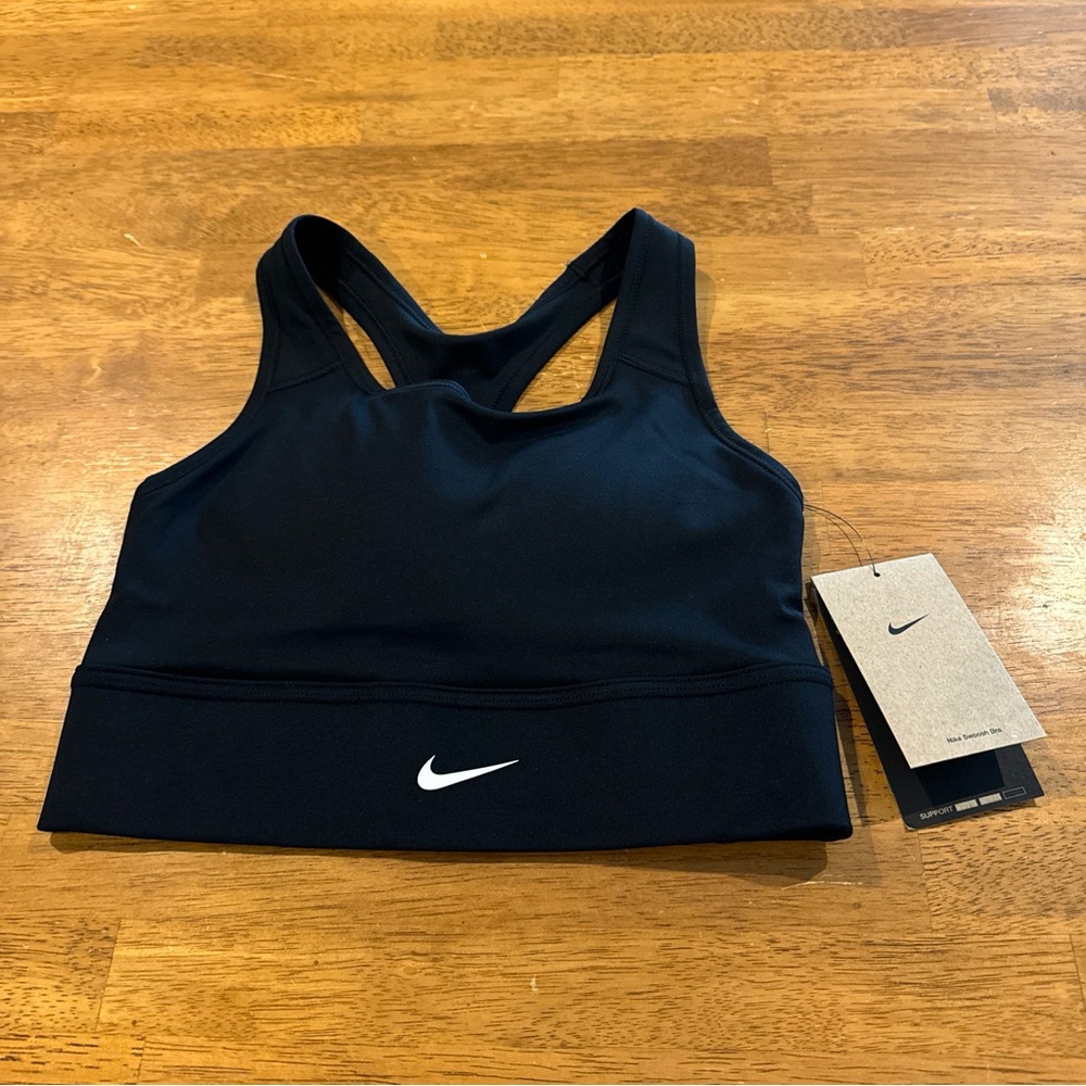 NIKE Swoosh Women's Padded Medium Support Sports Bra Black CZ4496-010 Small NWT